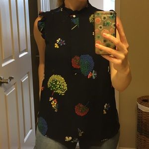 LAST CHANCE Flower Flutter Sleeve Blouse